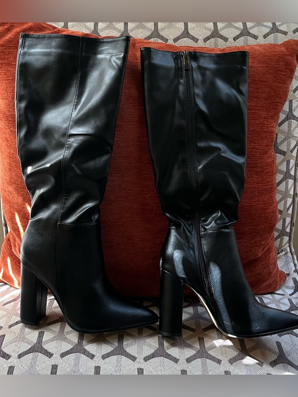 NWOB Classic Black Knee-High Block Heel Boots